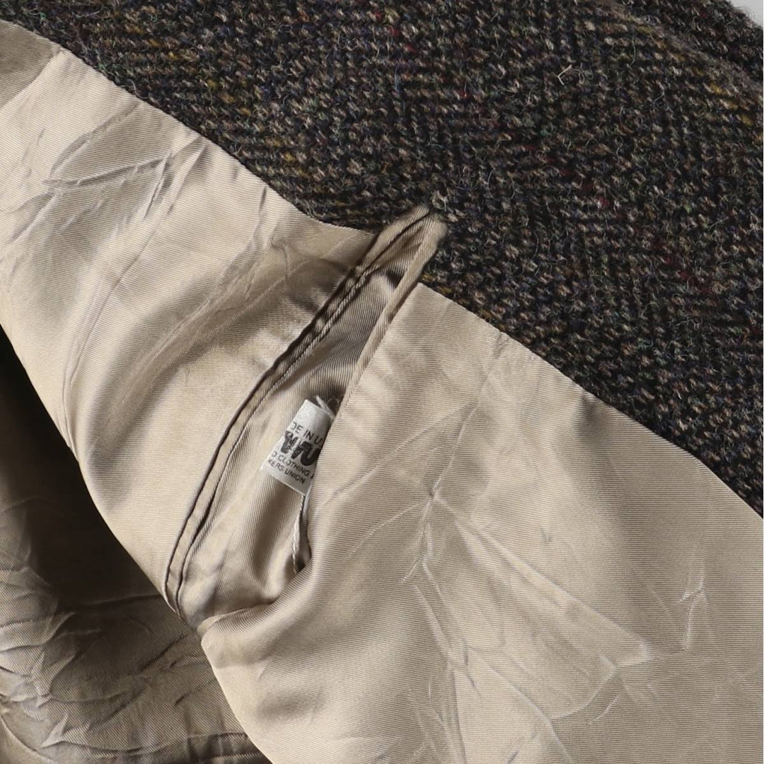 Corbin Herringbone Tailored Jacket, Made in USA, Men's Size Medium unclear brown type Vintage Second Hand