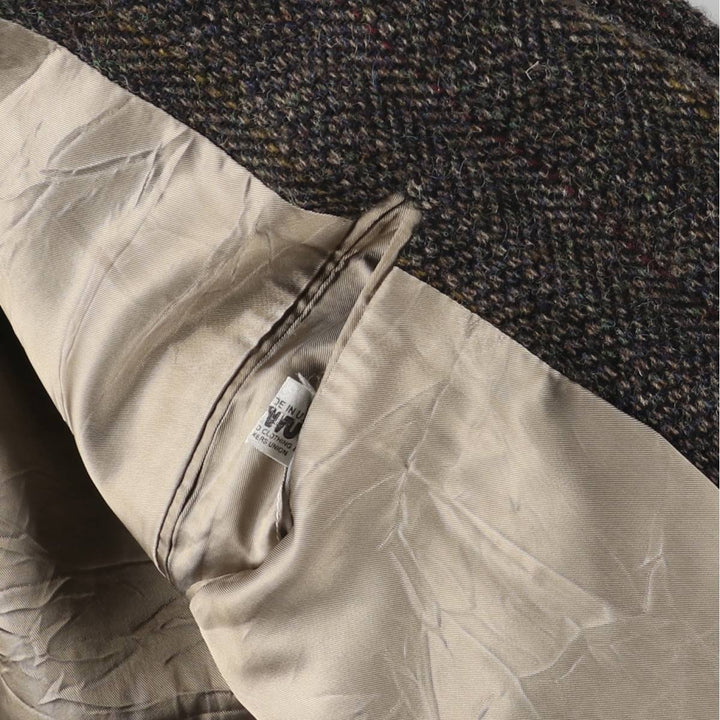 Corbin Herringbone Tailored Jacket, Made in USA, Men's Size Medium unclear brown type Vintage Second Hand