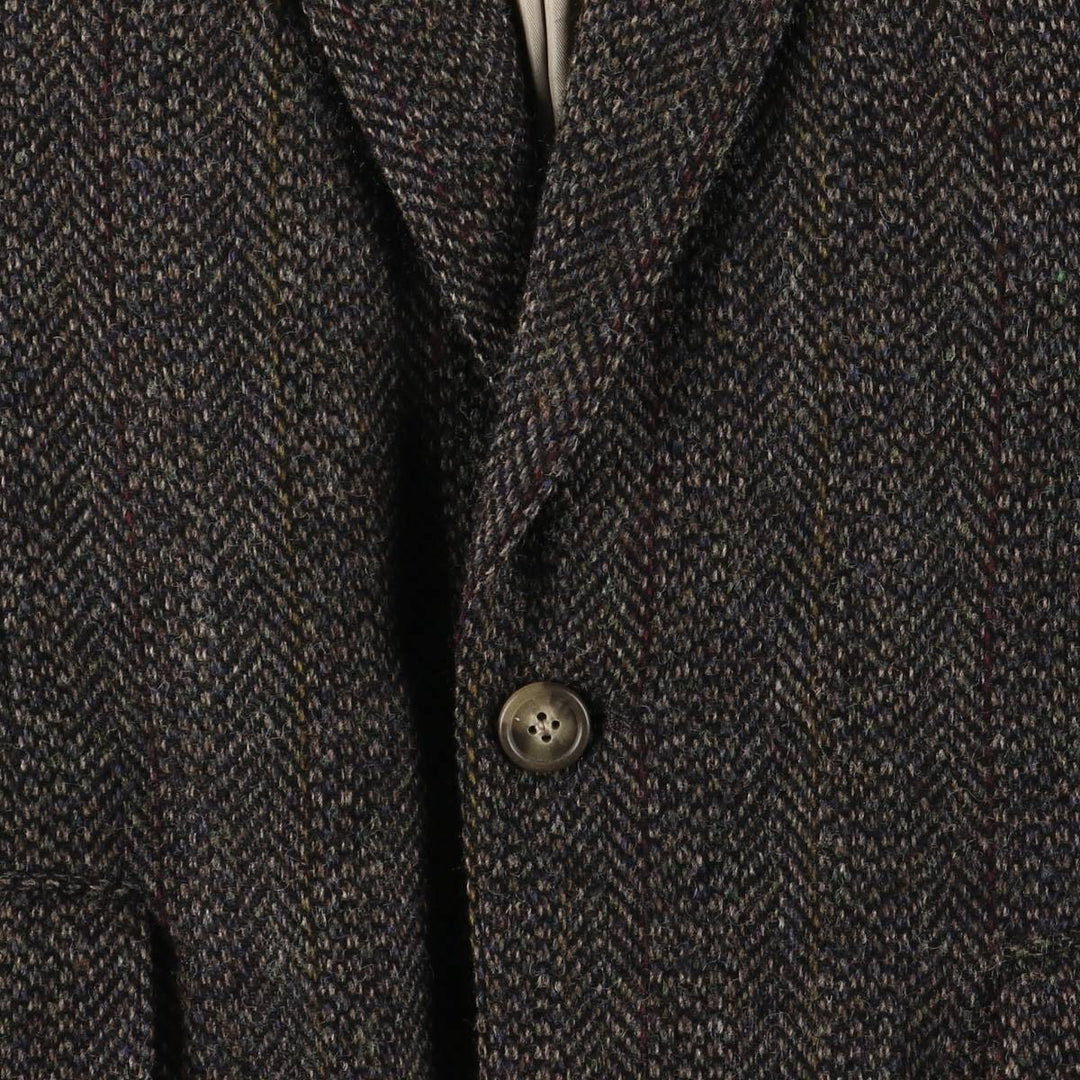 Corbin Herringbone Tailored Jacket, Made in USA, Men's Size Medium unclear brown type Vintage Second Hand