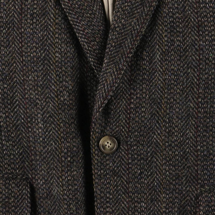 Corbin Herringbone Tailored Jacket, Made in USA, Men's Size Medium unclear brown type Vintage Second Hand
