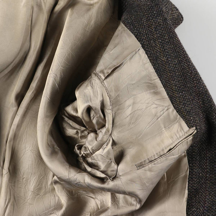 Corbin Herringbone Tailored Jacket, Made in USA, Men's Size Medium unclear brown type Vintage Second Hand