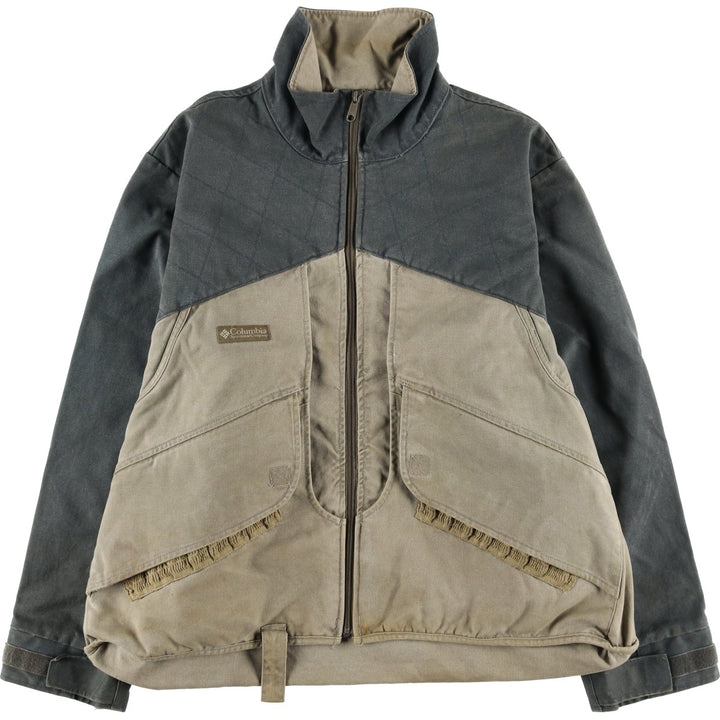 90s-00'S Vintage Columbia Duck Hunting Jacket, Men's Size L cotton Khaki type sage green Vintage Second Hand