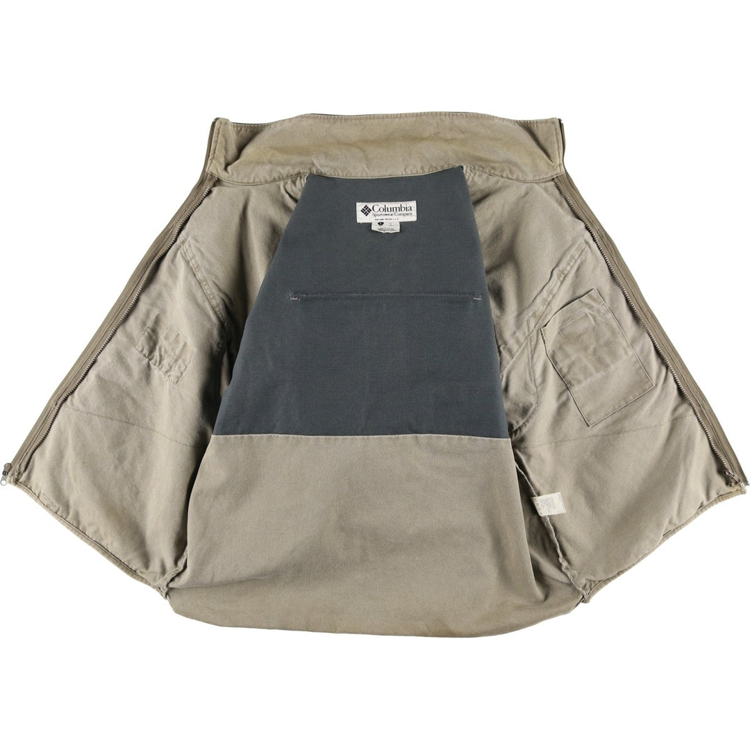 90s-00'S Vintage Columbia Duck Hunting Jacket, Men's Size L cotton Khaki type sage green Vintage Second Hand