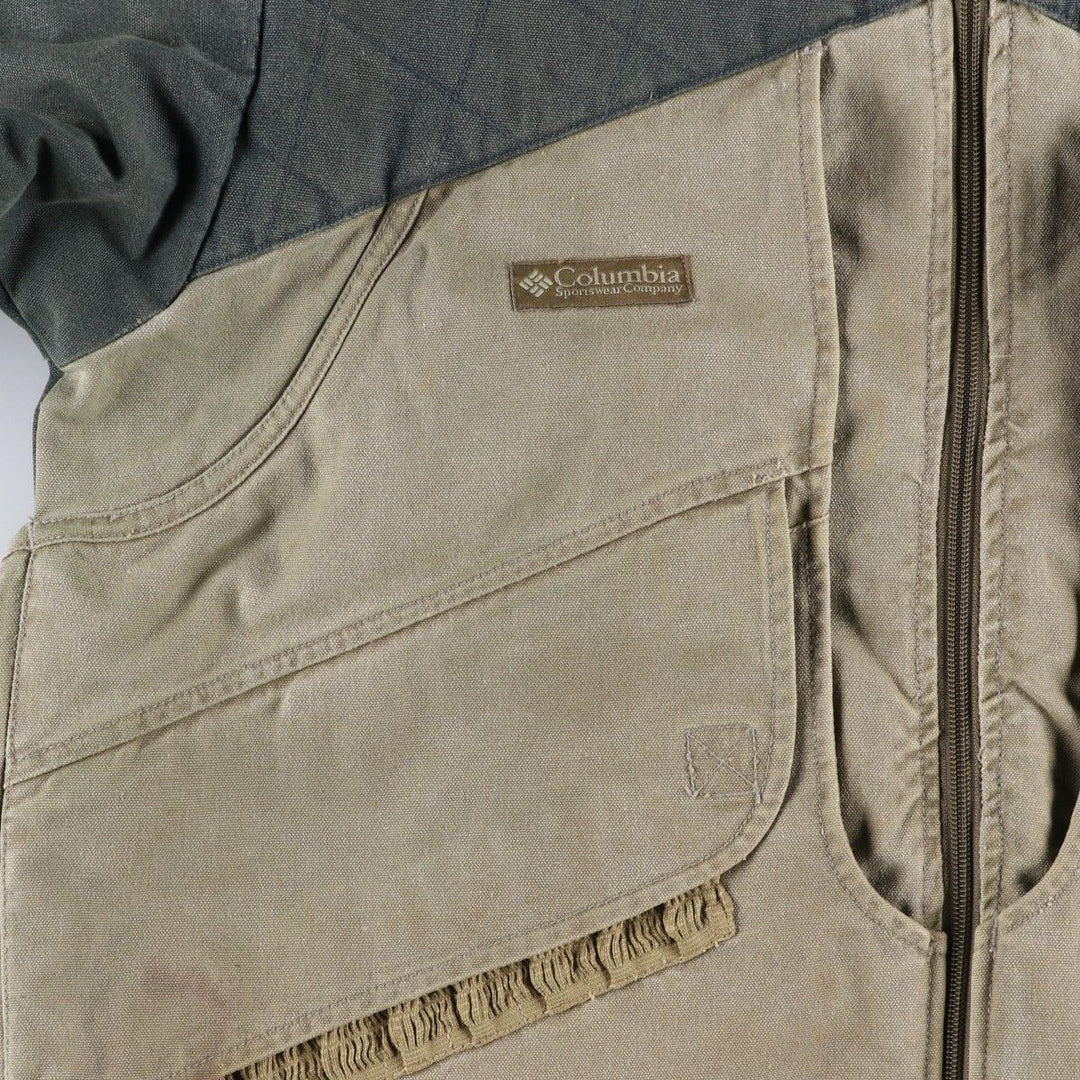 90s-00'S Vintage Columbia Duck Hunting Jacket, Men's Size L cotton Khaki type sage green Vintage Second Hand