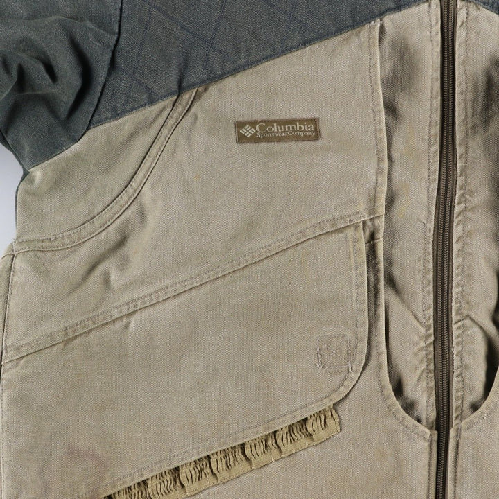 90s-00'S Vintage Columbia Duck Hunting Jacket, Men's Size L cotton Khaki type sage green Vintage Second Hand