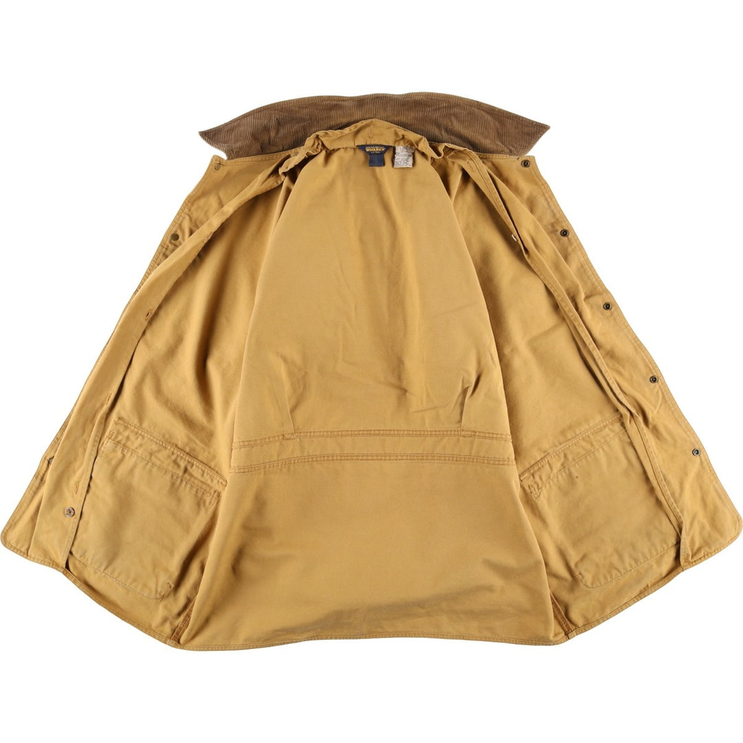 2000'S WOOLRICH Duck Hunting Jacket, Men's Size L cotton Beige type Vintage Second Hand