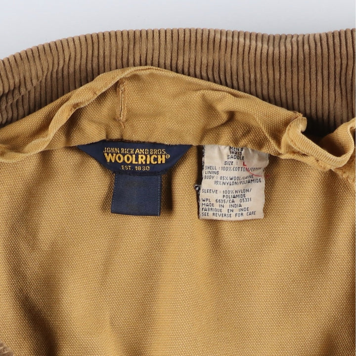 2000'S WOOLRICH Duck Hunting Jacket, Men's Size L cotton Beige type Vintage Second Hand