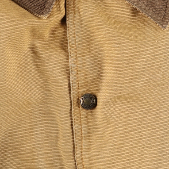 2000'S WOOLRICH Duck Hunting Jacket, Men's Size L cotton Beige type Vintage Second Hand