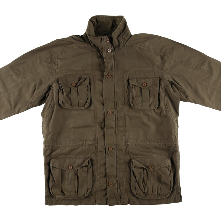 90s-00'S LLBean Vintage Military Jacket, Men's Size L cotton Khaki type Vintage Second Hand