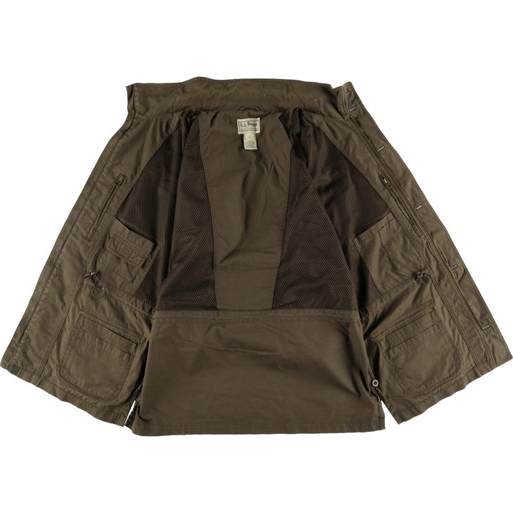 90s-00'S LLBean Vintage Military Jacket, Men's Size L cotton Khaki type Vintage Second Hand