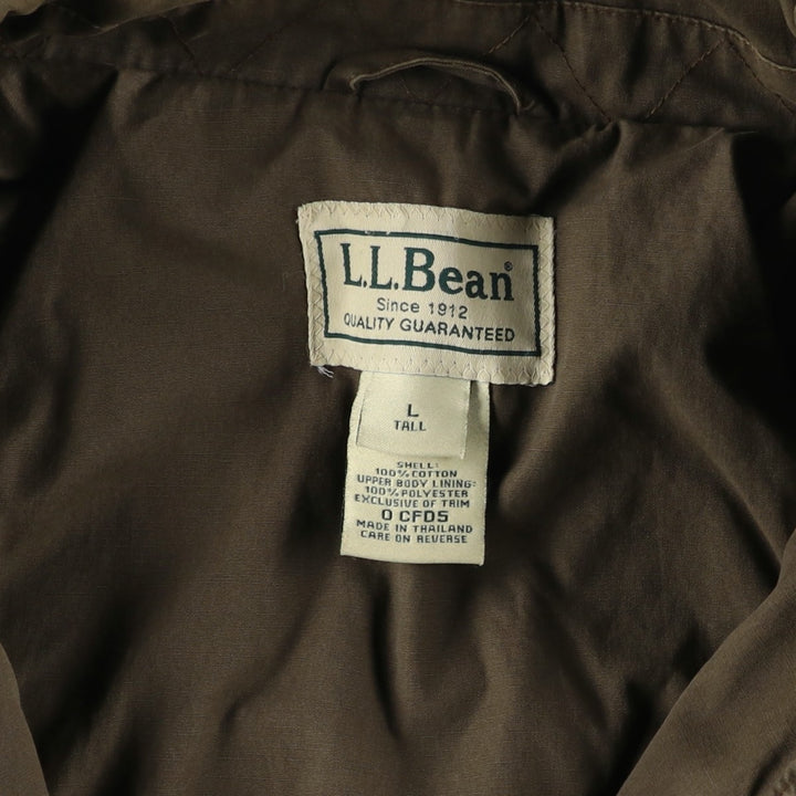 90s-00'S LLBean Vintage Military Jacket, Men's Size L cotton Khaki type Vintage Second Hand