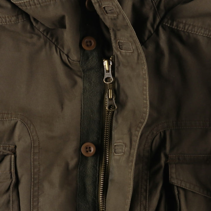 90s-00'S LLBean Vintage Military Jacket, Men's Size L cotton Khaki type Vintage Second Hand