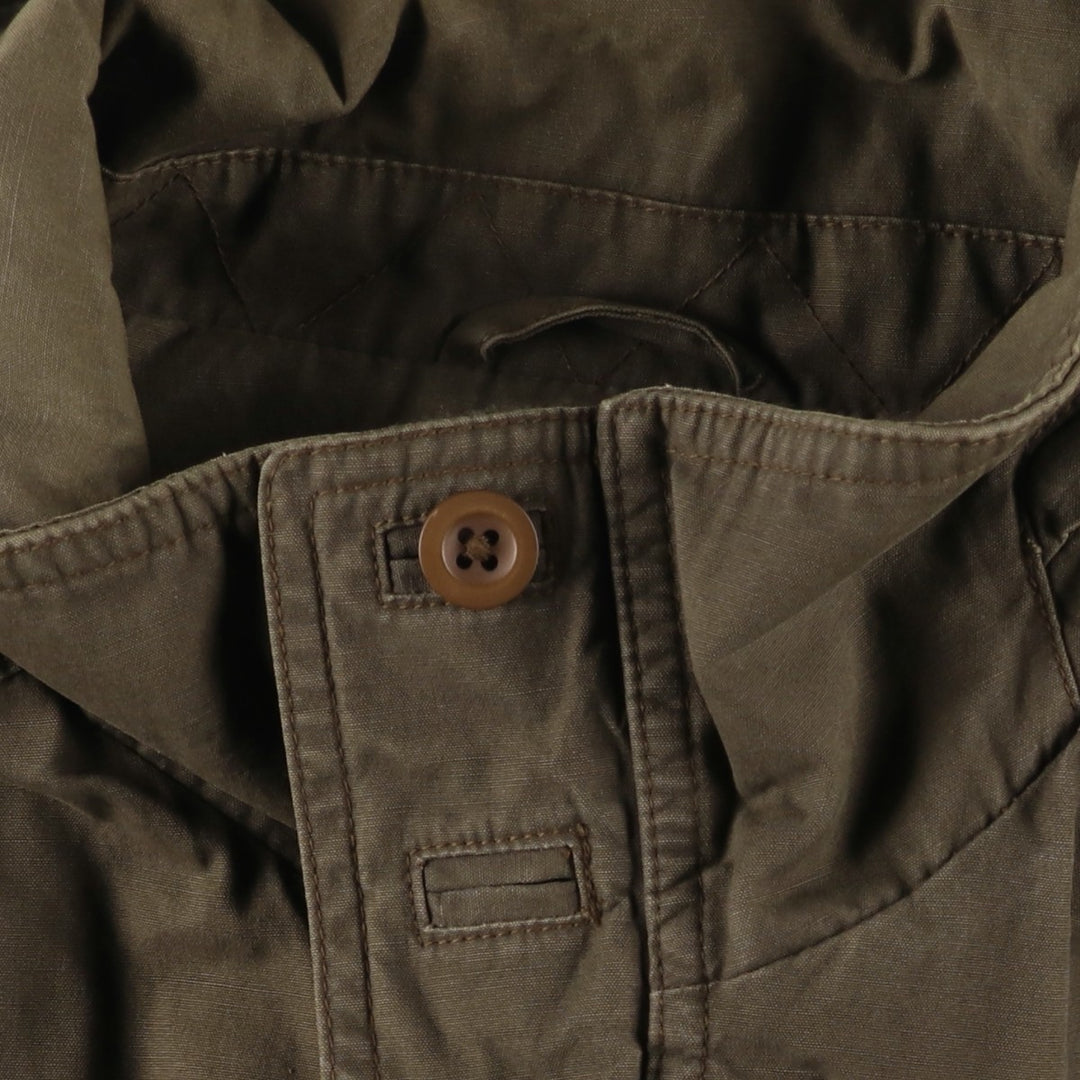 90s-00'S LLBean Vintage Military Jacket, Men's Size L cotton Khaki type Vintage Second Hand