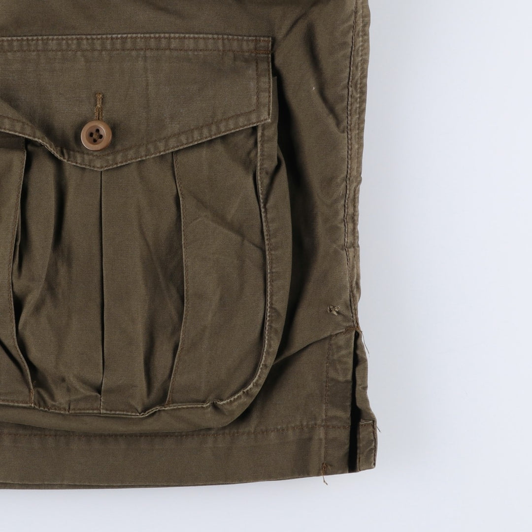 90s-00'S LLBean Vintage Military Jacket, Men's Size L cotton Khaki type Vintage Second Hand