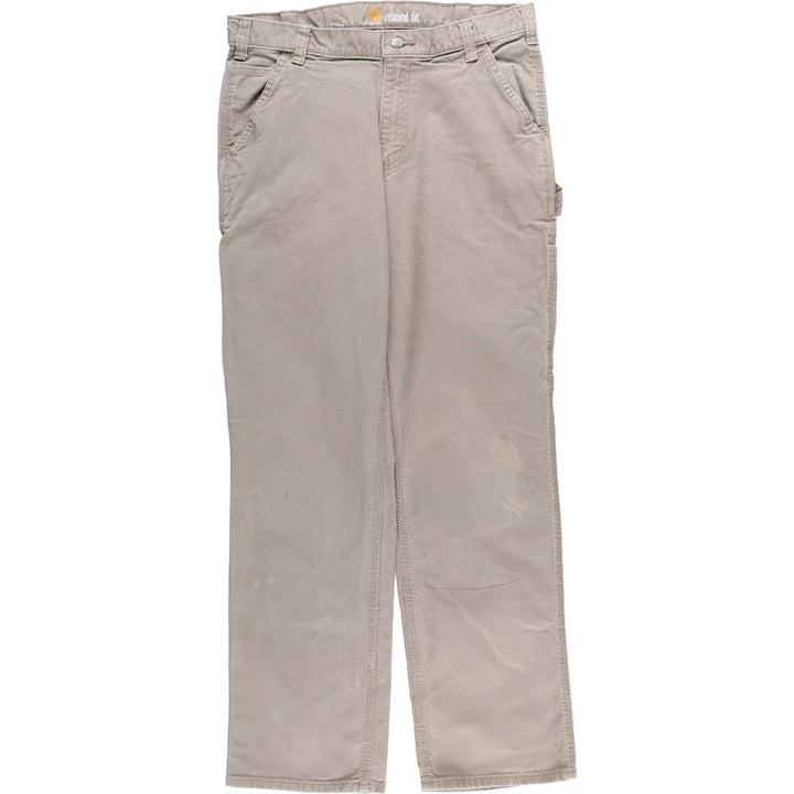 Carhartt Relaxed Fit Duck Painter Pants, Men's, W35 equivalent cotton Khaki type beige Vintage Second Hand
