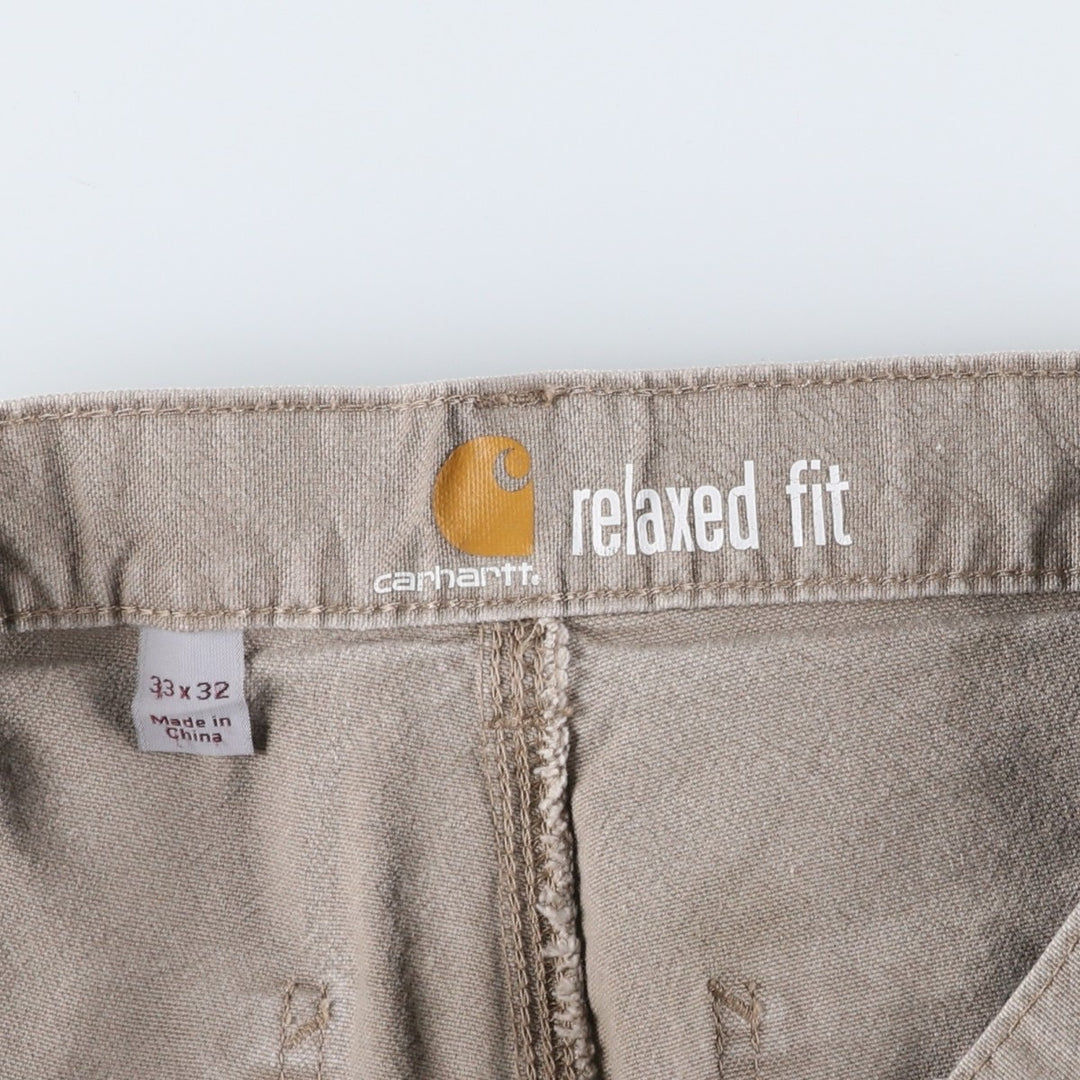 Carhartt Relaxed Fit Duck Painter Pants, Men's, W35 equivalent cotton Khaki type beige Vintage Second Hand