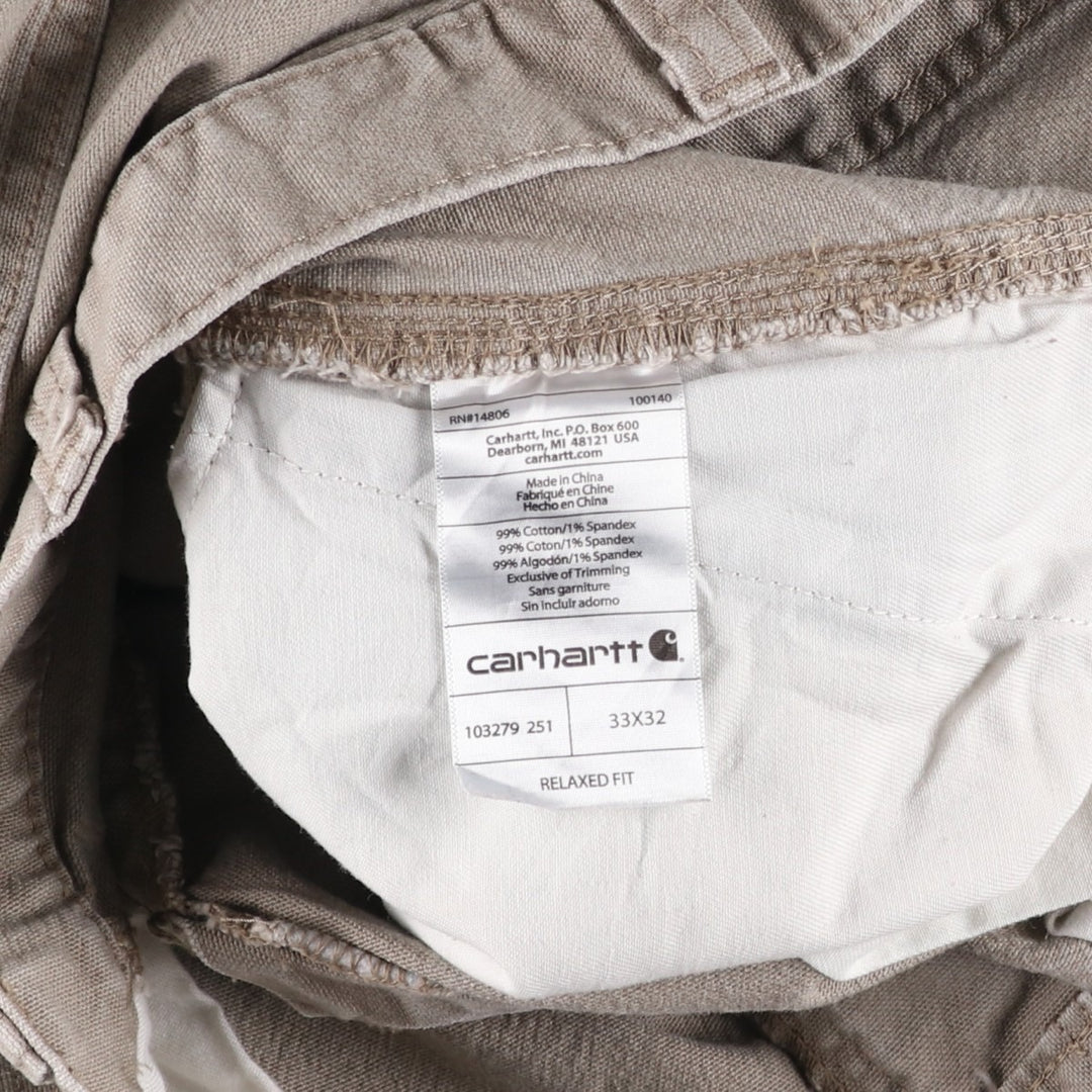 Carhartt Relaxed Fit Duck Painter Pants, Men's, W35 equivalent cotton Khaki type beige Vintage Second Hand
