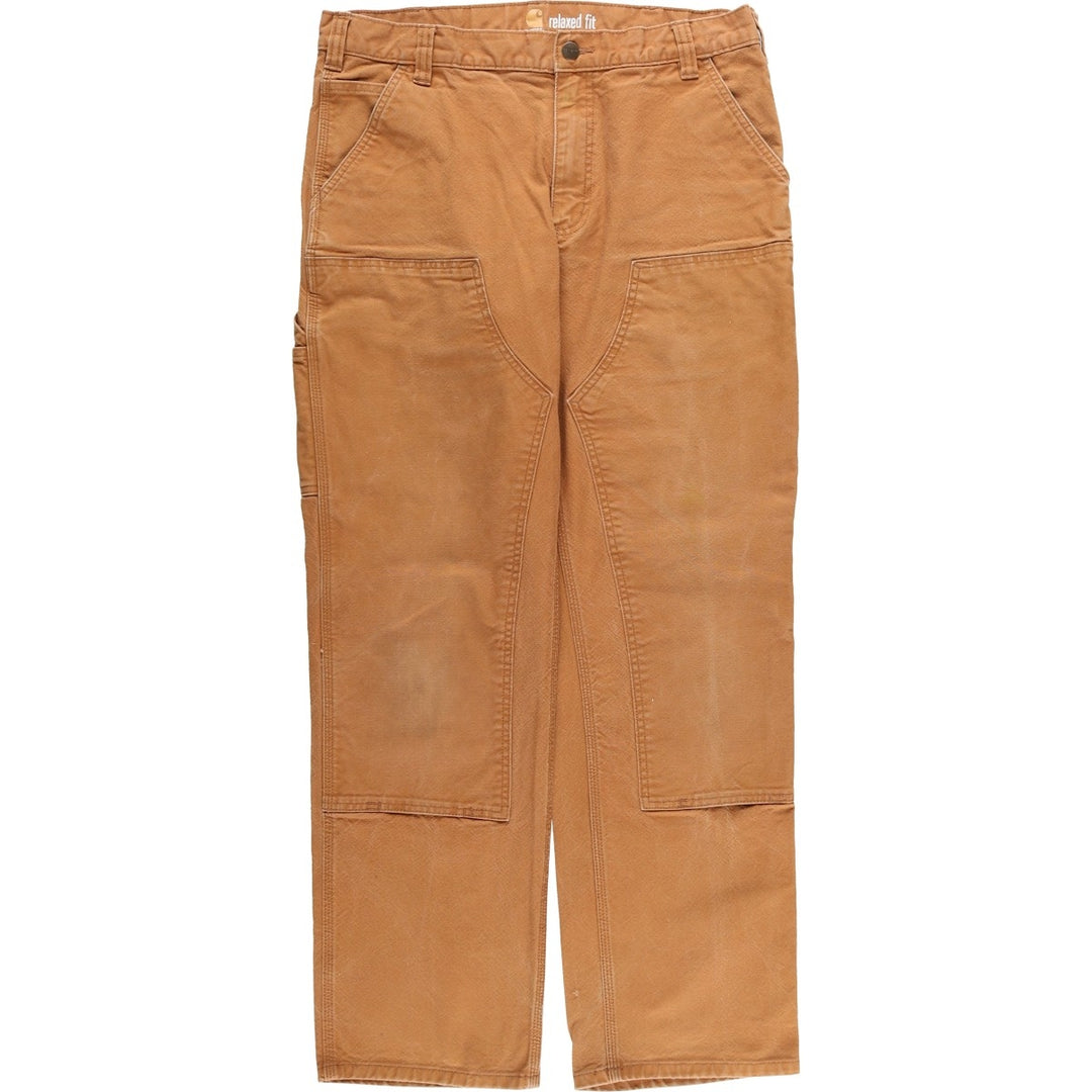 Carhartt Relaxed Fit Double Knee Duck Painter Pants, Men's Size 35 cotton beige type brown Vintage Second Hand