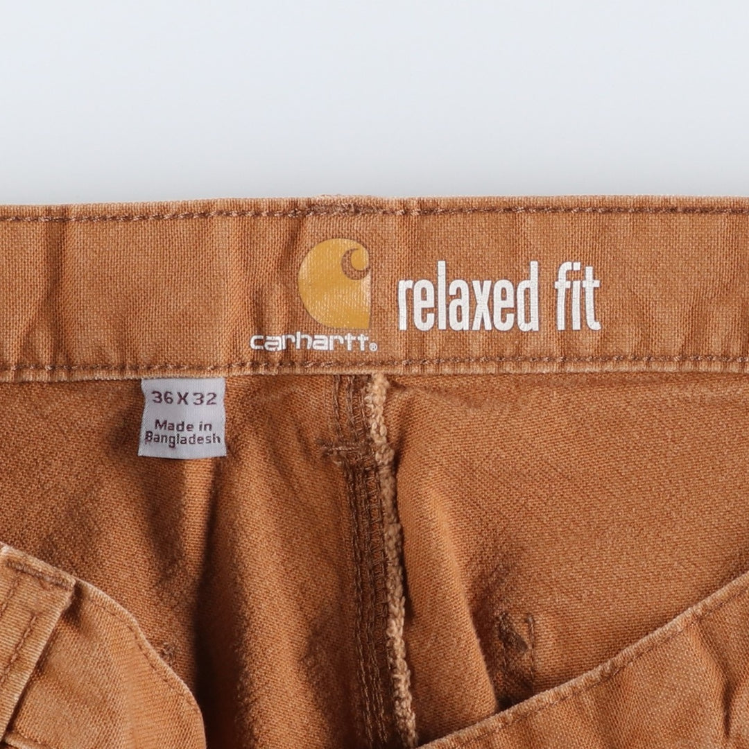 Carhartt Relaxed Fit Double Knee Duck Painter Pants, Men's Size 35 cotton beige type brown Vintage Second Hand