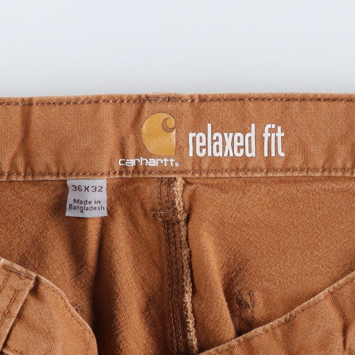 Carhartt Relaxed Fit Double Knee Duck Painter Pants, Men's Size 35 cotton beige type brown Vintage Second Hand