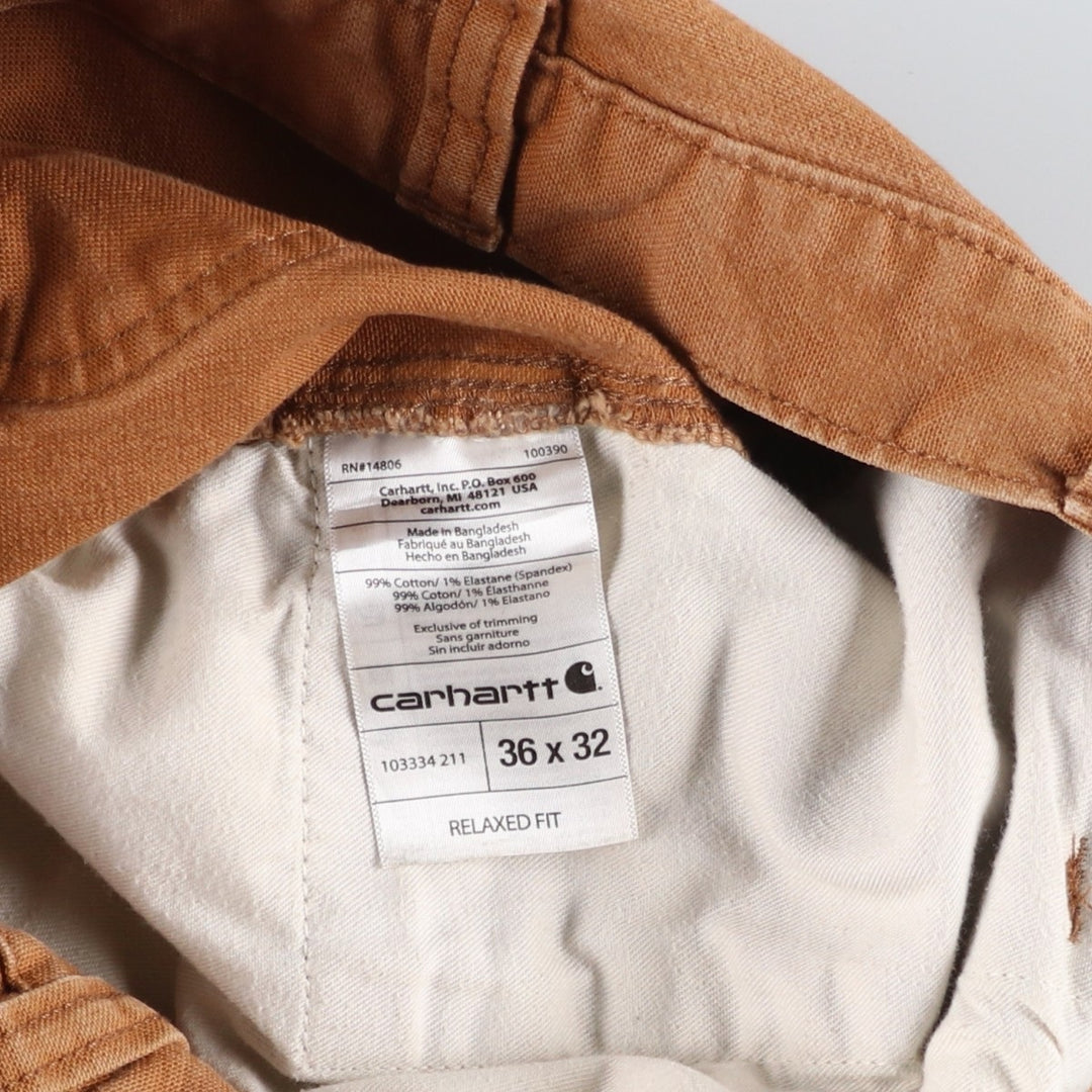 Carhartt Relaxed Fit Double Knee Duck Painter Pants, Men's Size 35 cotton beige type brown Vintage Second Hand