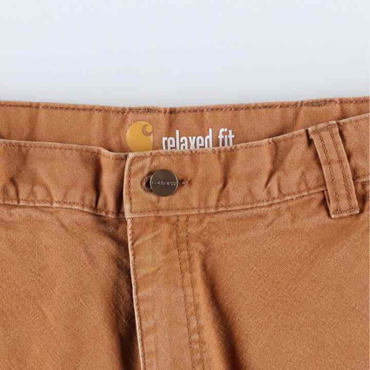 Carhartt Relaxed Fit Double Knee Duck Painter Pants, Men's Size 35 cotton beige type brown Vintage Second Hand