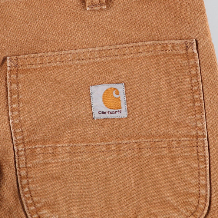 Carhartt Relaxed Fit Double Knee Duck Painter Pants, Men's Size 35 cotton beige type brown Vintage Second Hand