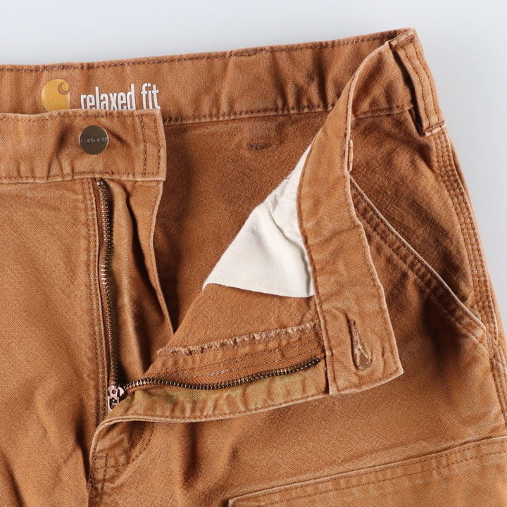 Carhartt Relaxed Fit Double Knee Duck Painter Pants, Men's Size 35 cotton beige type brown Vintage Second Hand