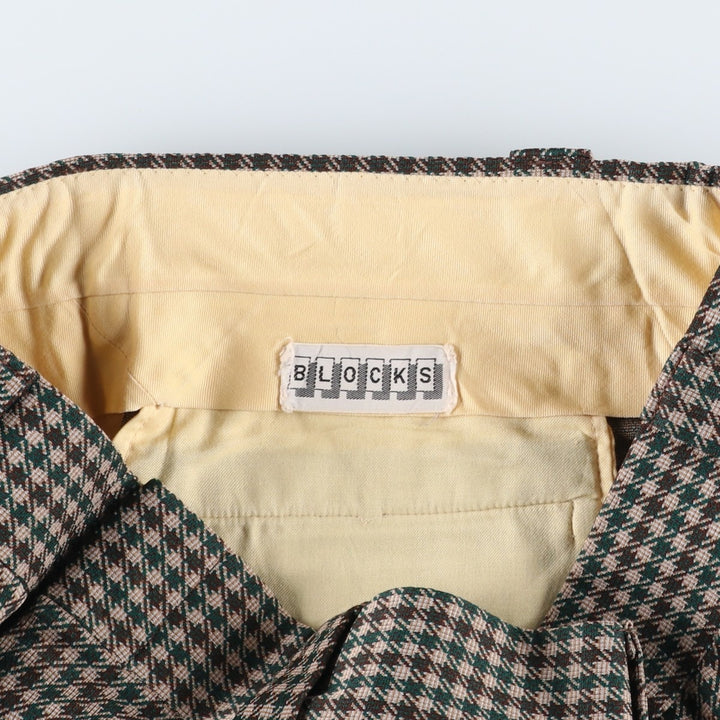 Vintage 60s-70'S Check Pattern Gingham Check Flare Pants, Men's Size W31 unclear Beige type Vintage Second Hand