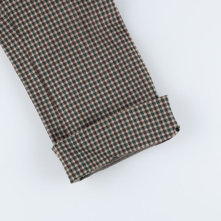 Vintage 60s-70'S Check Pattern Gingham Check Flare Pants, Men's Size W31 unclear Beige type Vintage Second Hand