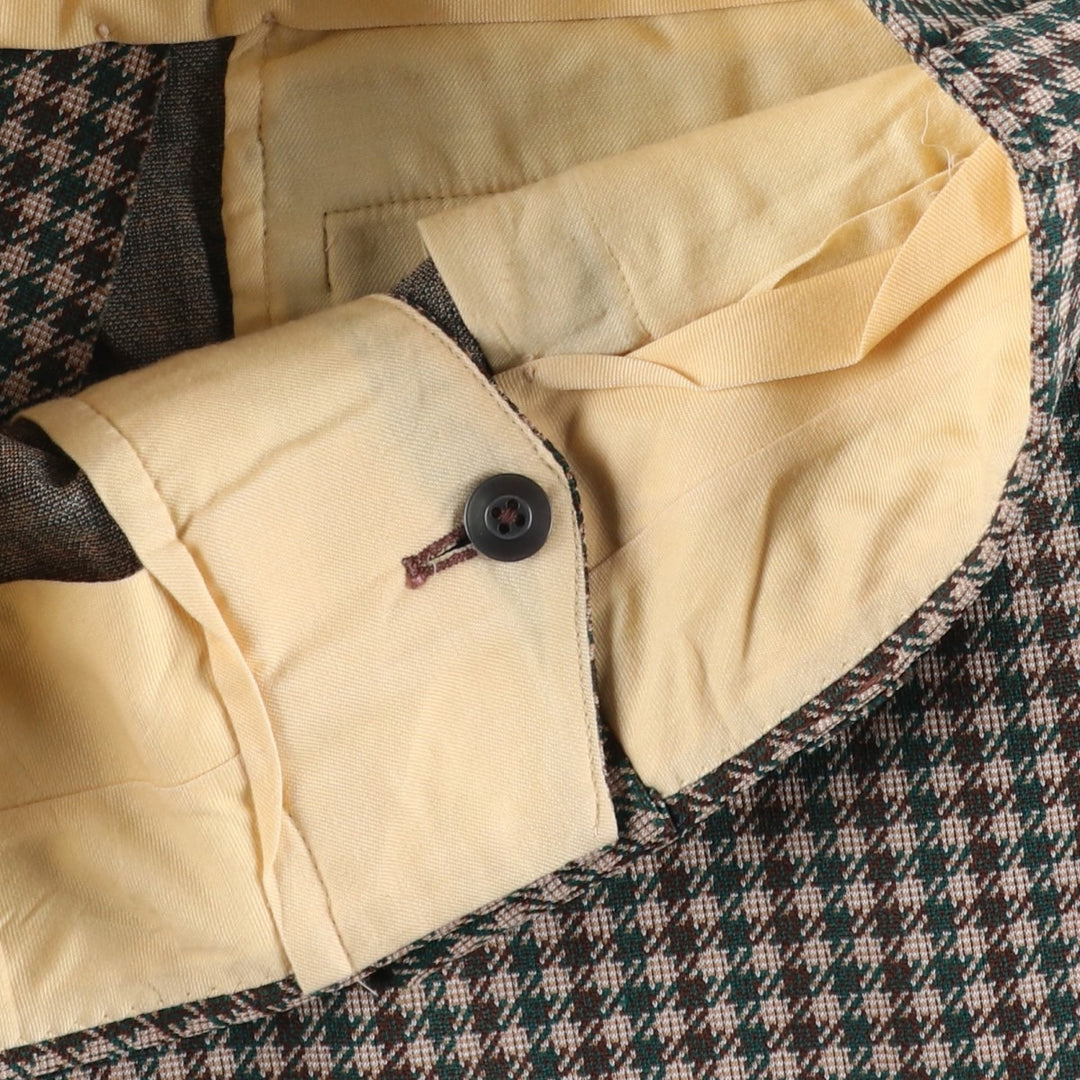 Vintage 60s-70'S Check Pattern Gingham Check Flare Pants, Men's Size W31 unclear Beige type Vintage Second Hand