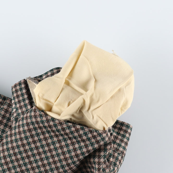 Vintage 60s-70'S Check Pattern Gingham Check Flare Pants, Men's Size W31 unclear Beige type Vintage Second Hand