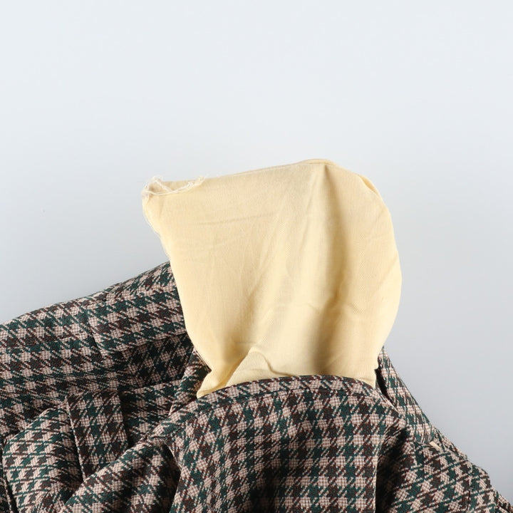 Vintage 60s-70'S Check Pattern Gingham Check Flare Pants, Men's Size W31 unclear Beige type Vintage Second Hand
