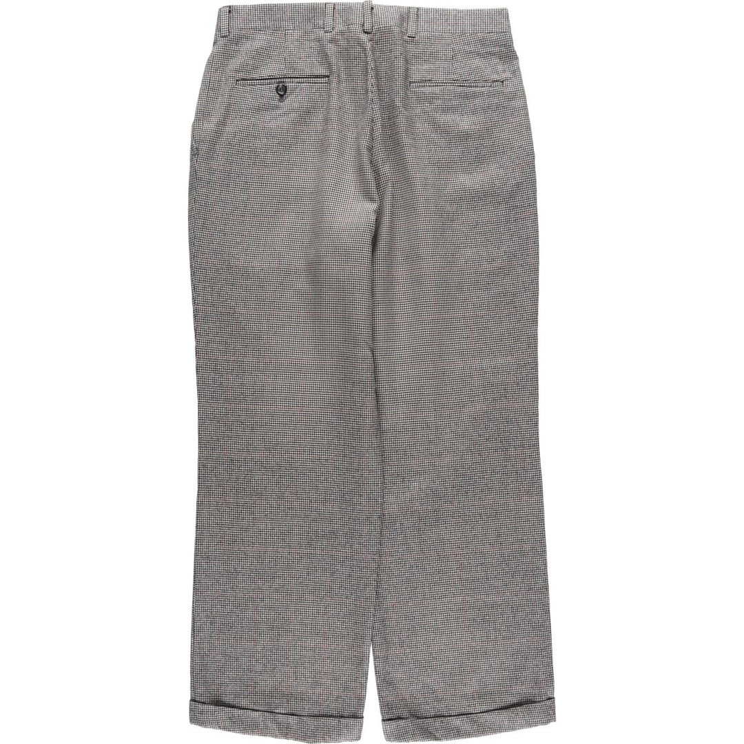 Burberry's Check Pattern Houndstooth Pattern Two-Pleated Wool Pants, Men's Size W31 unclear Beige type Vintage Second Hand