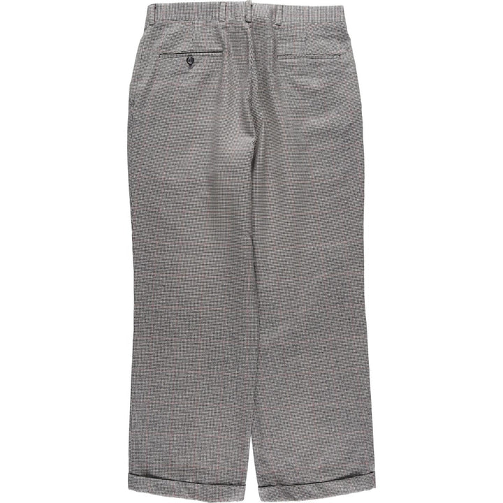 Burberry's Check Pattern Houndstooth Pattern Two-Pleated Wool Pants, Men's Size W31 unclear Beige type Vintage Second Hand