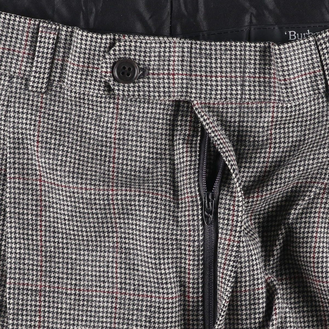 Burberry's Check Pattern Houndstooth Pattern Two-Pleated Wool Pants, Men's Size W31 unclear Beige type Vintage Second Hand