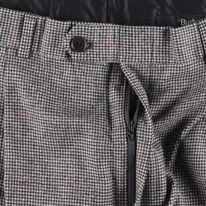 Burberry's Check Pattern Houndstooth Pattern Two-Pleated Wool Pants, Men's Size W31 unclear Beige type Vintage Second Hand