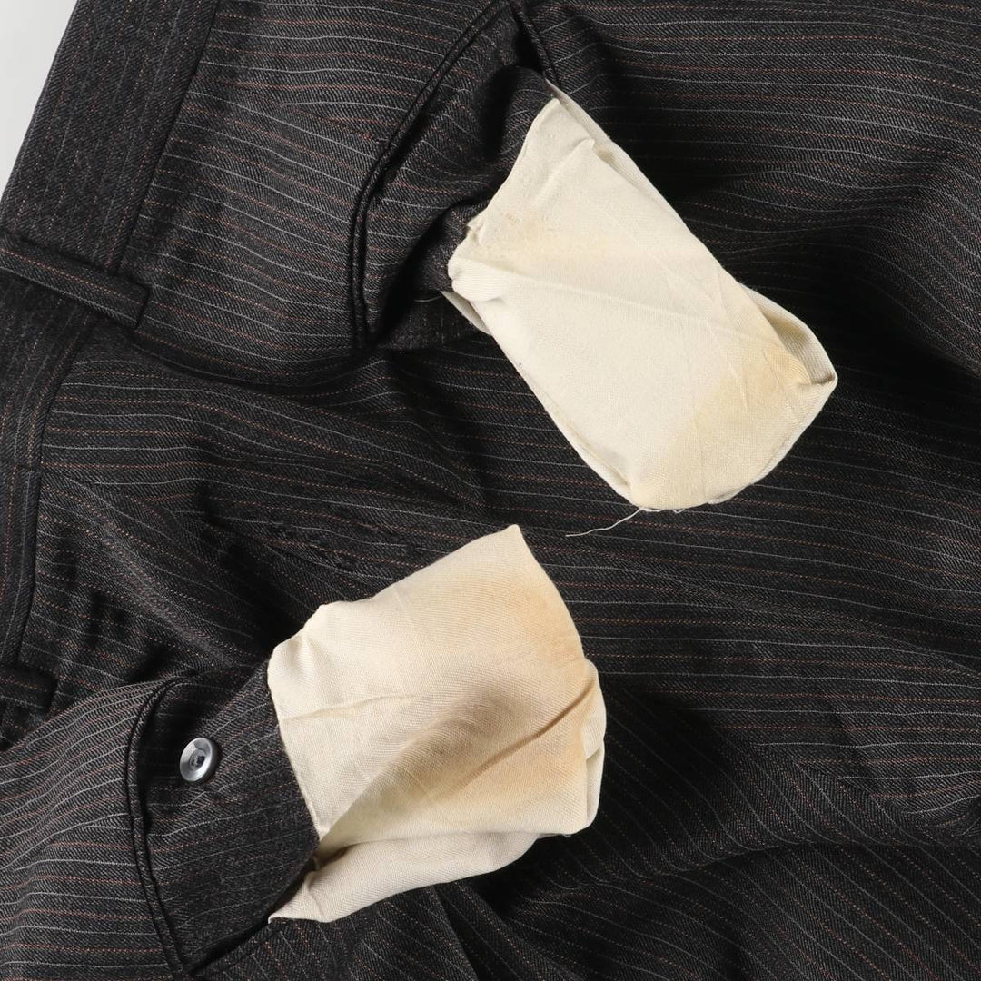 Vintage striped pattern slacks for men, size W33 unclear gray type Vintage Second Hand