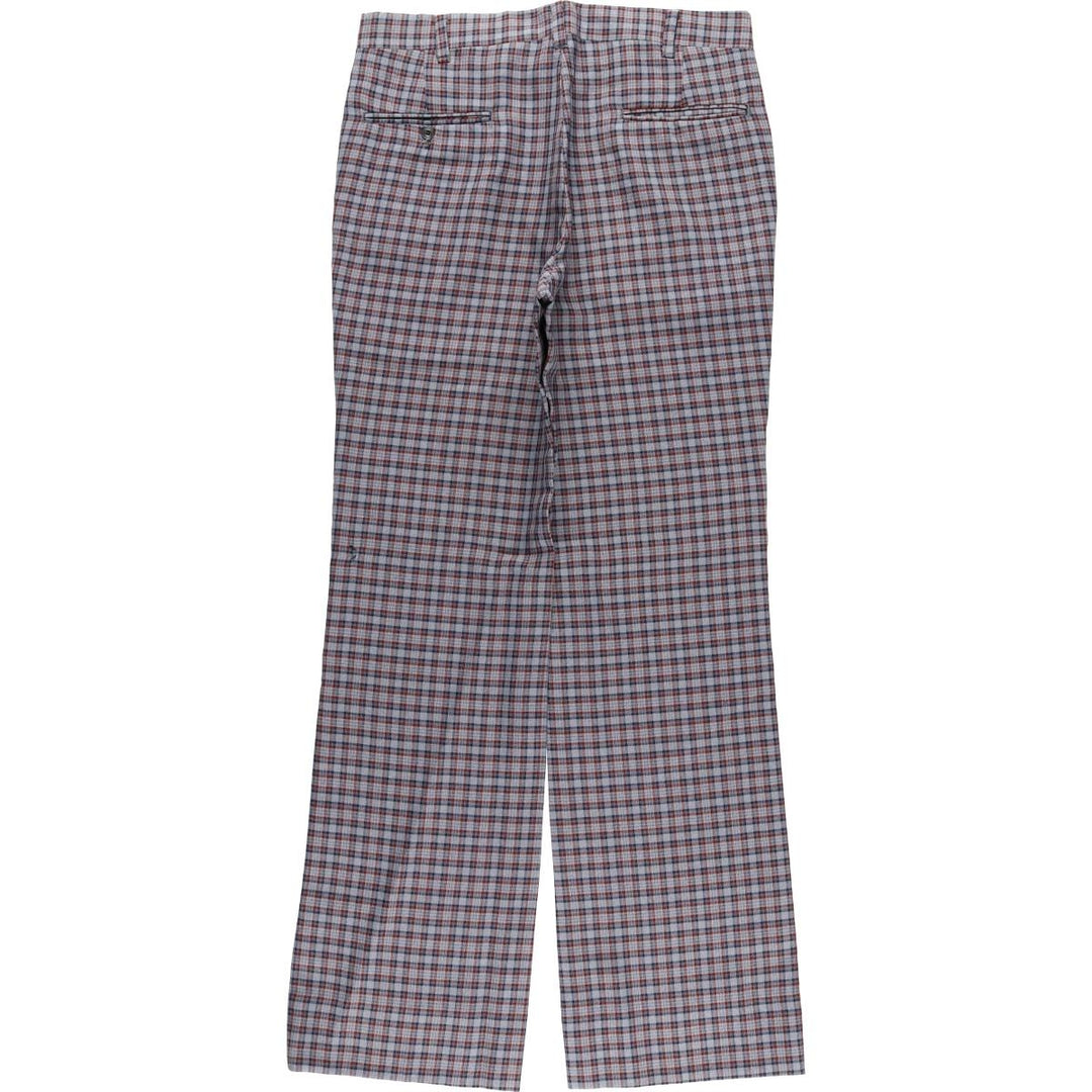 Vintage men's check pattern slacks, size W32 unclear gray type Vintage Second Hand