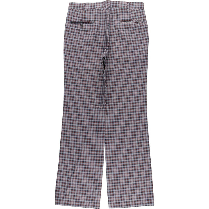 Vintage men's check pattern slacks, size W32 unclear gray type Vintage Second Hand