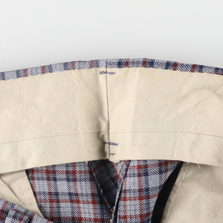 Vintage men's check pattern slacks, size W32 unclear gray type Vintage Second Hand