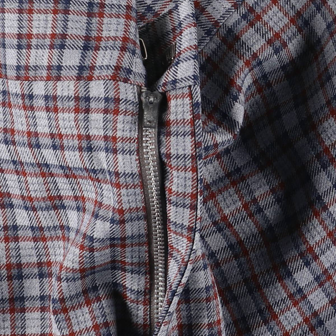 Vintage men's check pattern slacks, size W32 unclear gray type Vintage Second Hand