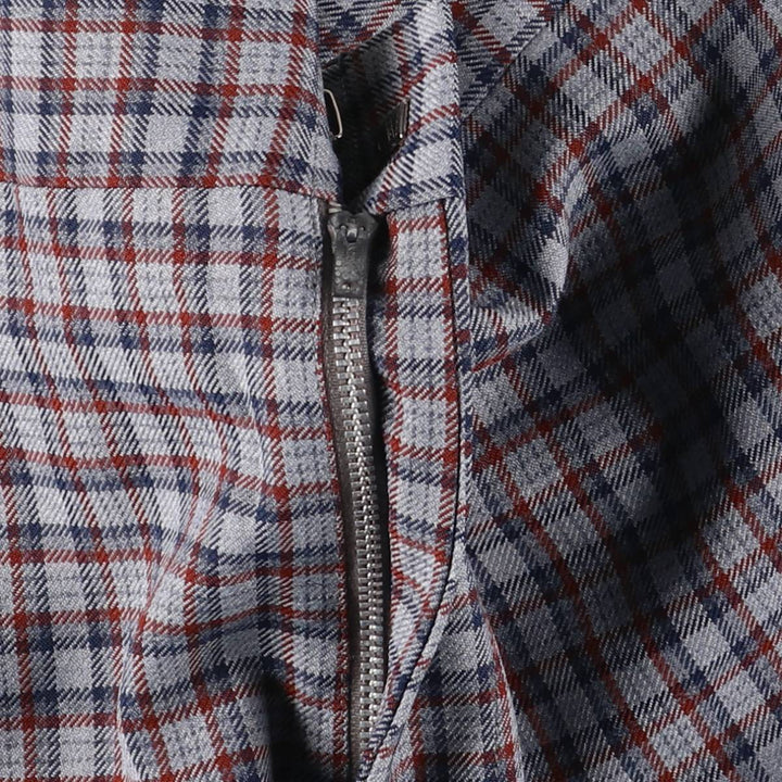 Vintage men's check pattern slacks, size W32 unclear gray type Vintage Second Hand