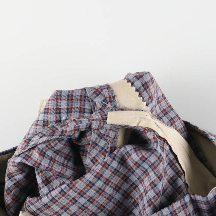 Vintage men's check pattern slacks, size W32 unclear gray type Vintage Second Hand