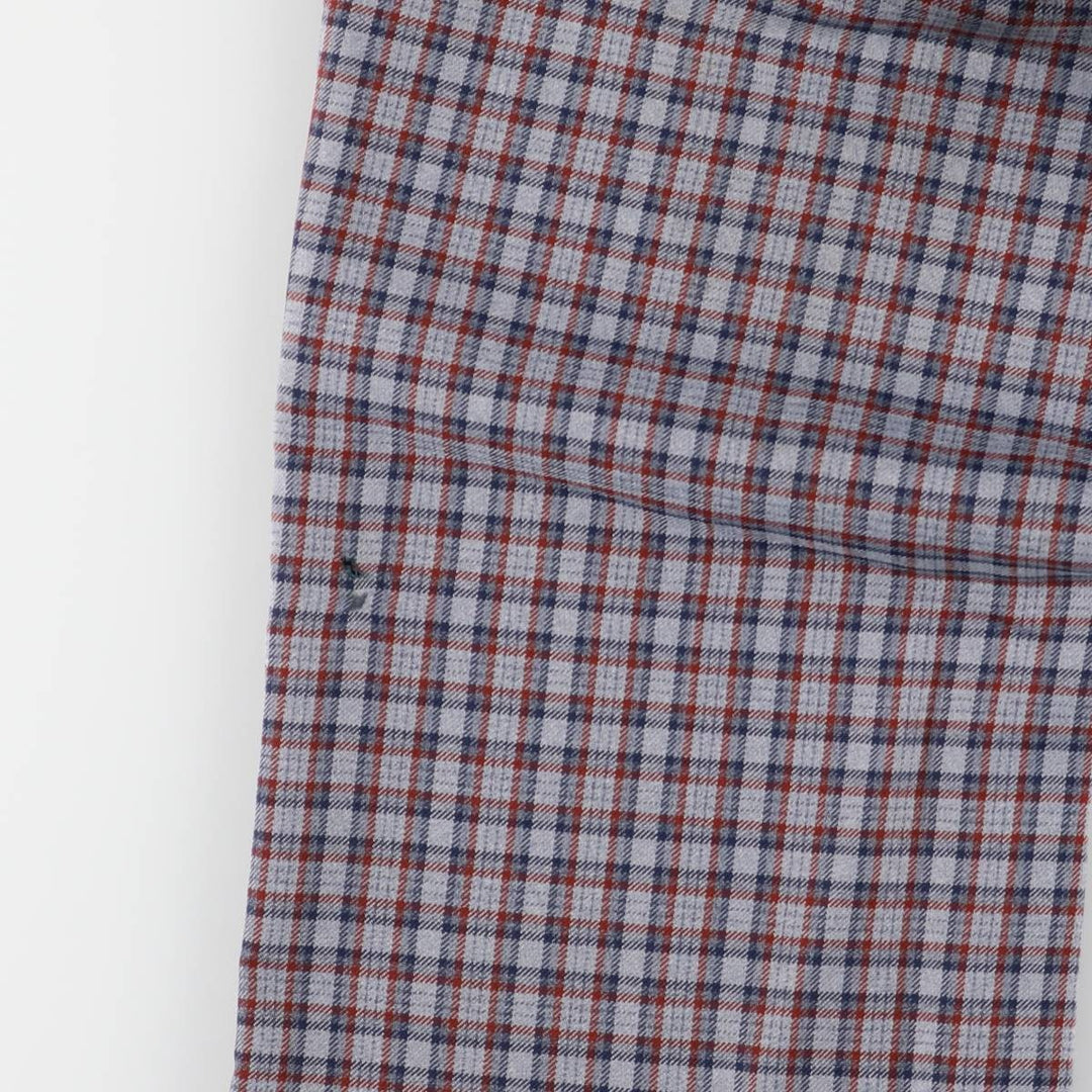 Vintage men's check pattern slacks, size W32 unclear gray type Vintage Second Hand
