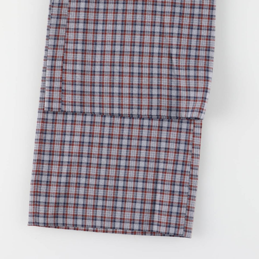 Vintage men's check pattern slacks, size W32 unclear gray type Vintage Second Hand