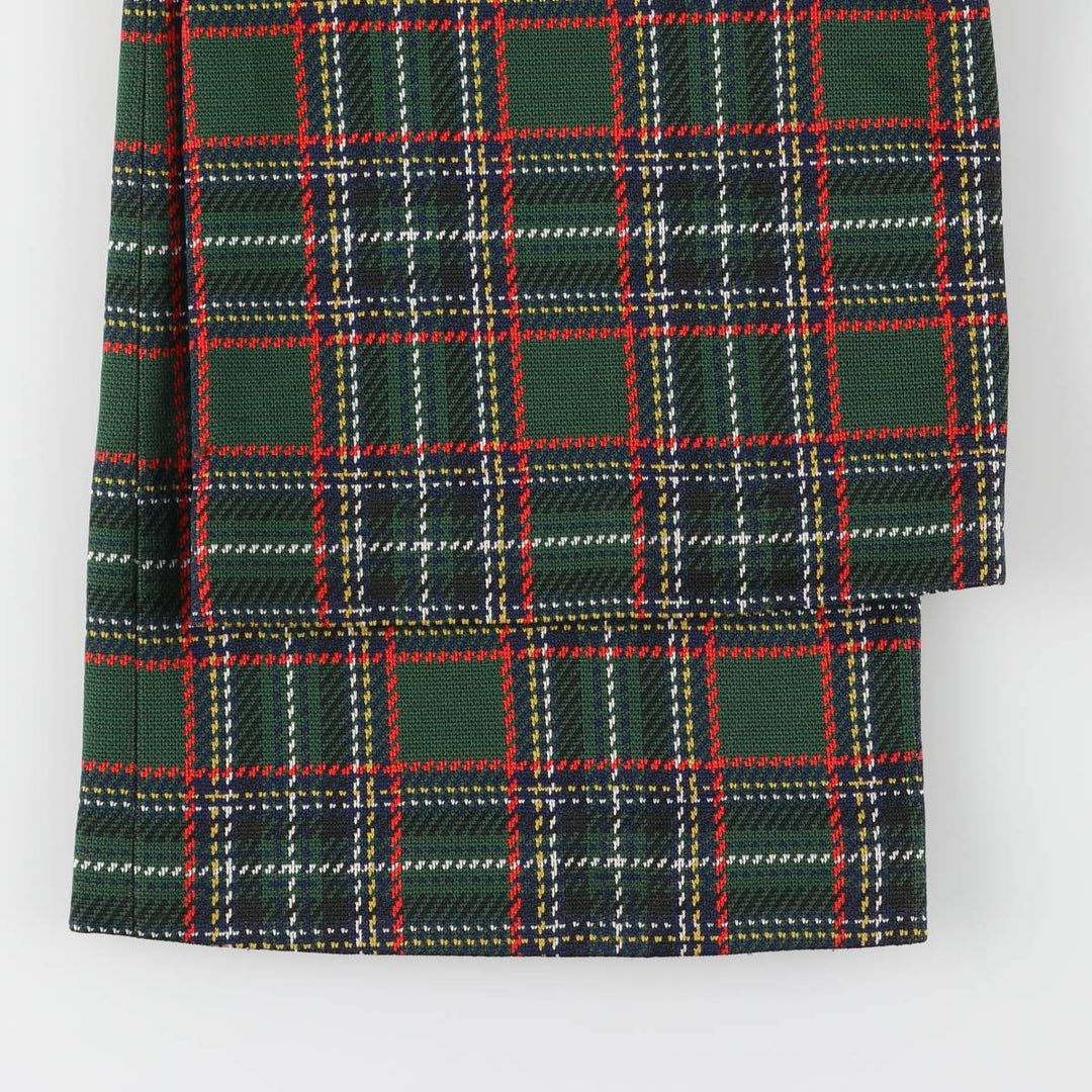 60s-70'S Sears Kings Road Check Pattern Tartan Slacks Men's Size W30 unclear red type Vintage Second Hand