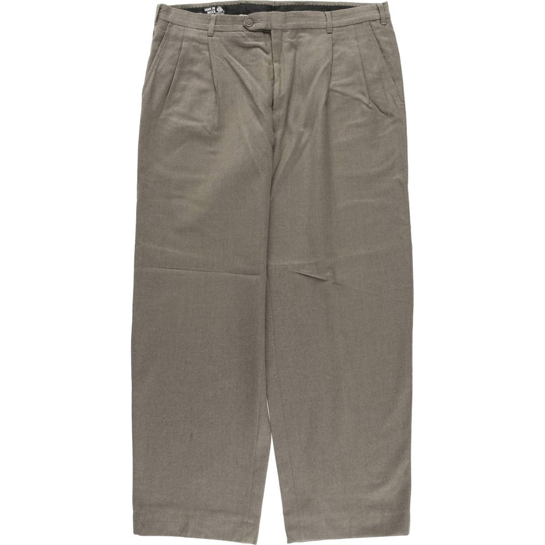 Pierre Cardin two-pleat wool pants, men's size W36, vintage wool gray type Vintage Second Hand