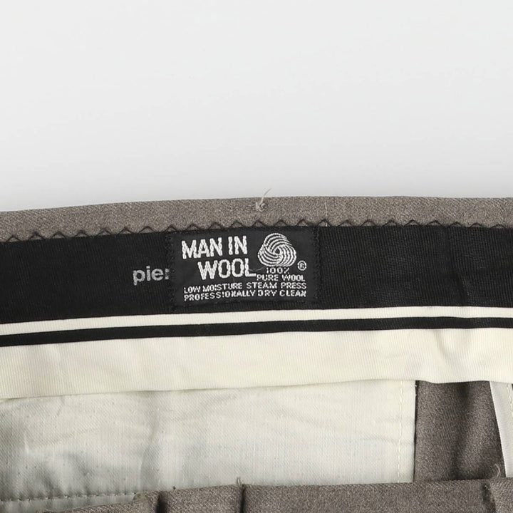 Pierre Cardin two-pleat wool pants, men's size W36, vintage wool gray type Vintage Second Hand