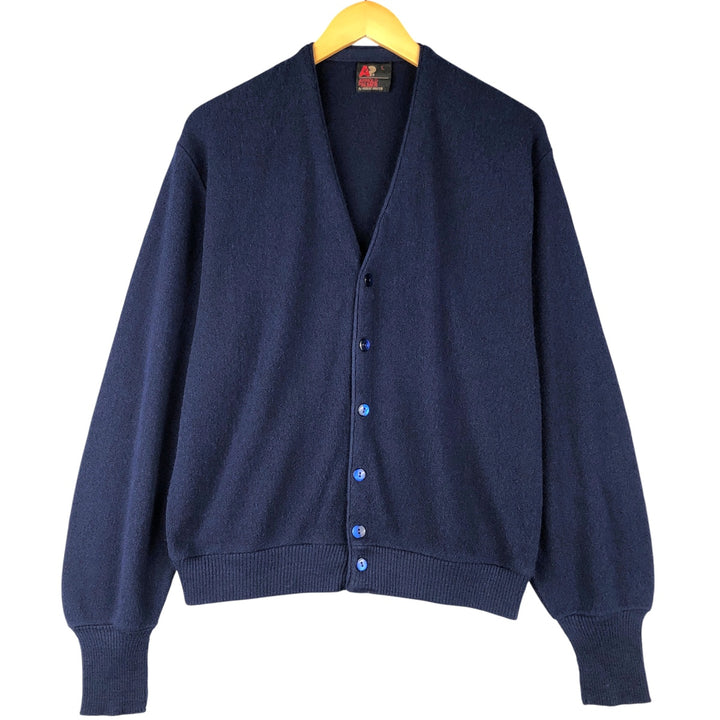 Arnold Palmer Acrylic Knit Cardigan, Made in USA, Men's Size L acrylic navy blue type Vintage Second Hand
